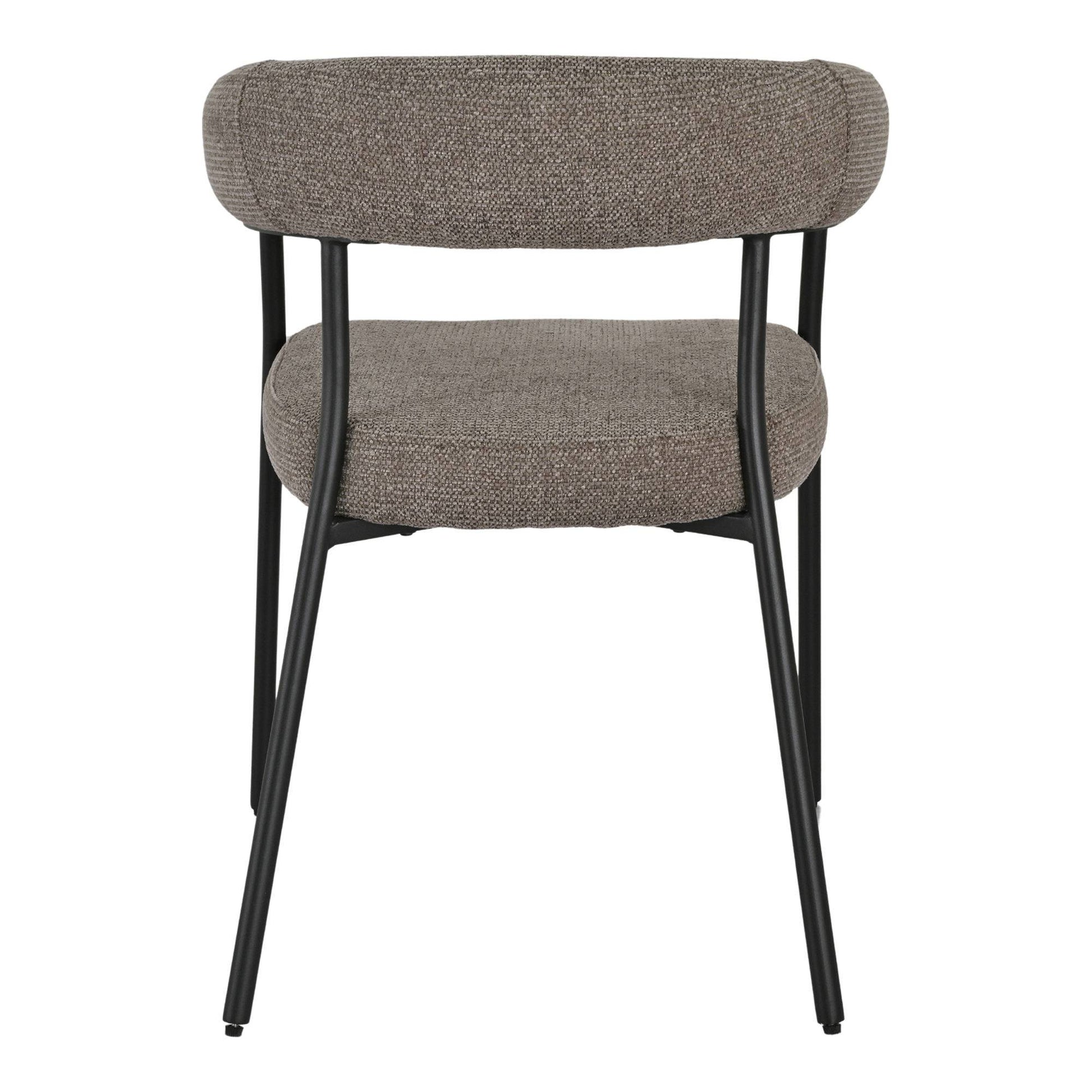 Scaun de dining maro, picioare negre