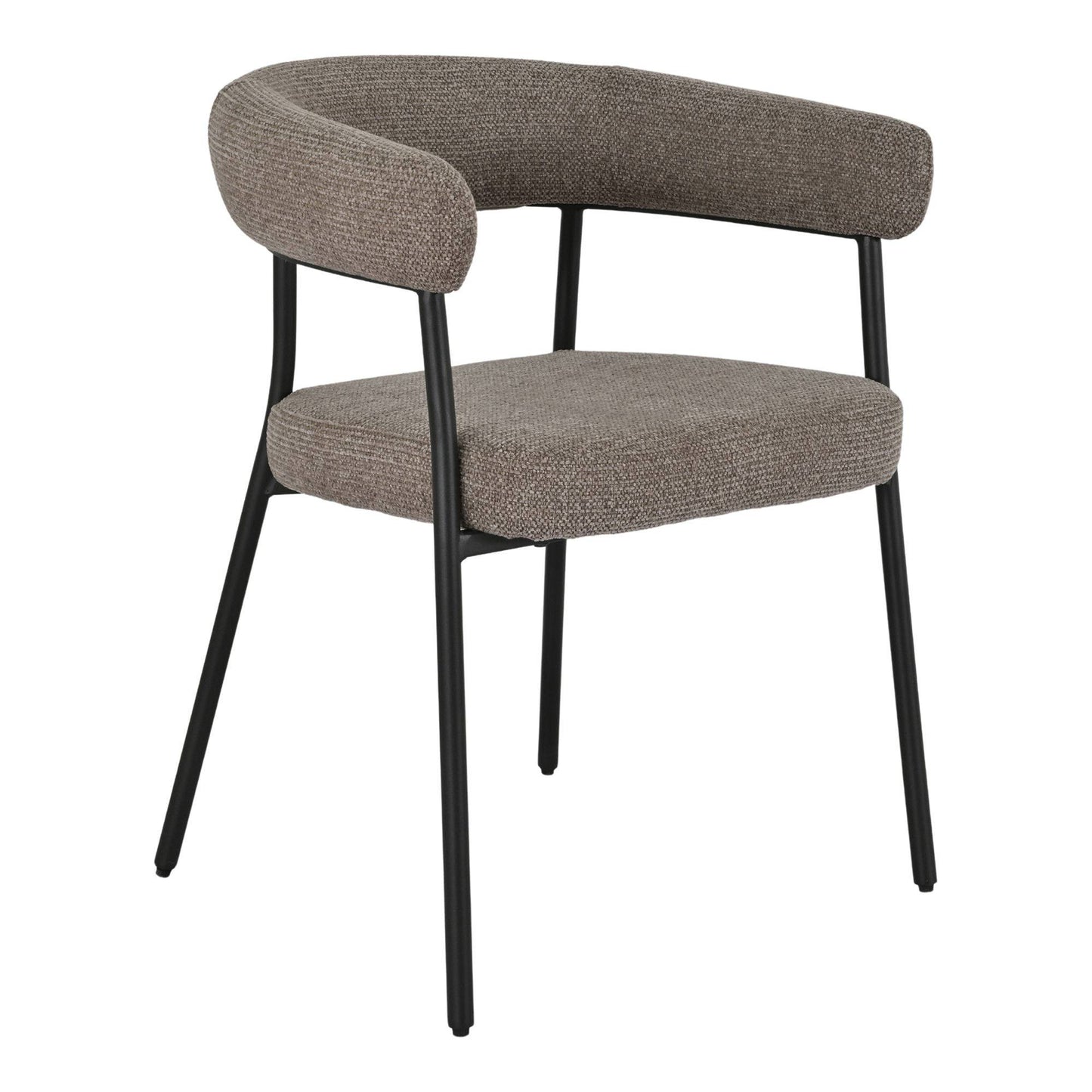 Scaun de dining maro, picioare negre