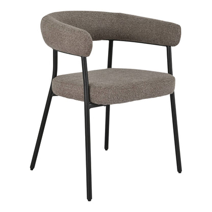 Scaun de dining maro, picioare negre