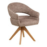 Scaun de dining rotativ Dover maro, picioare din stejar natur