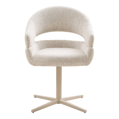 Scaun de dining rotativ, bej heather, picioare gri