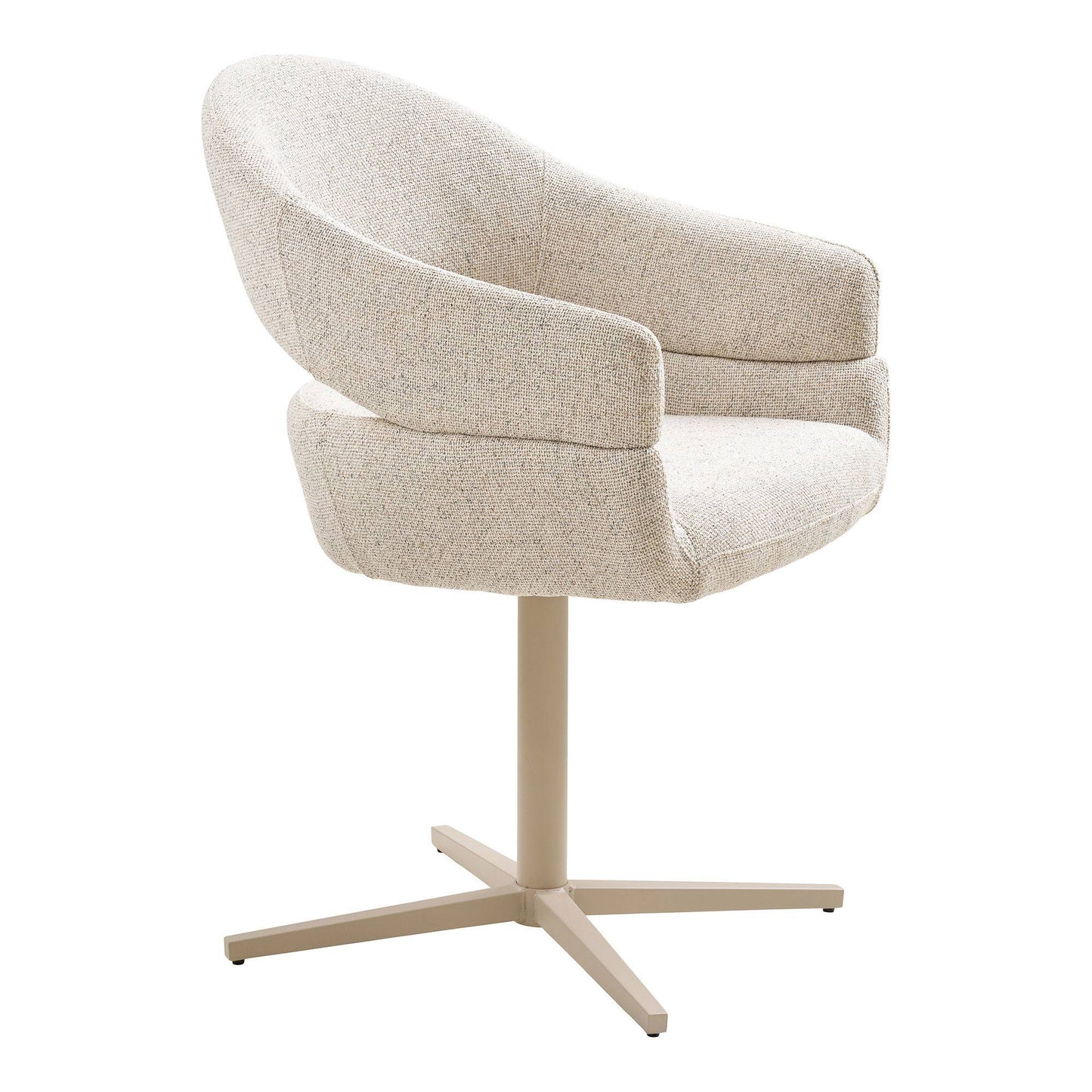 Scaun de dining rotativ, bej heather, picioare gri