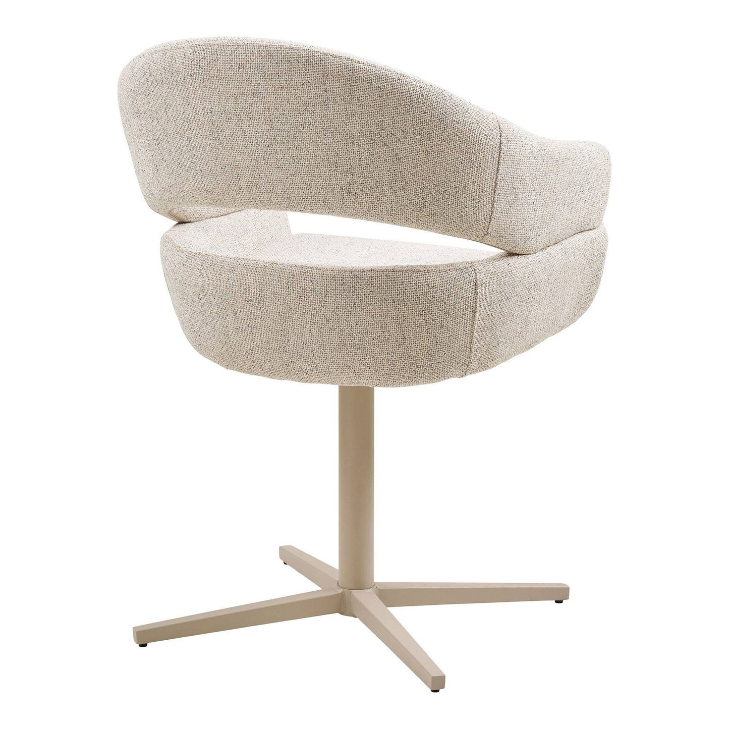 Scaun de dining rotativ, bej heather, picioare gri