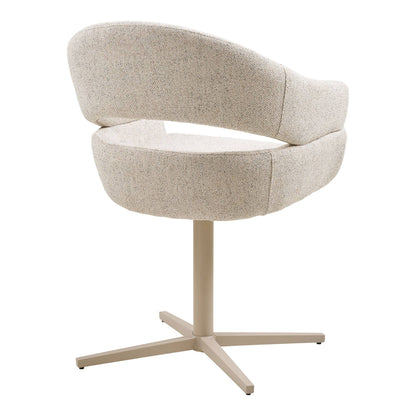 Scaun de dining rotativ, bej heather, picioare gri