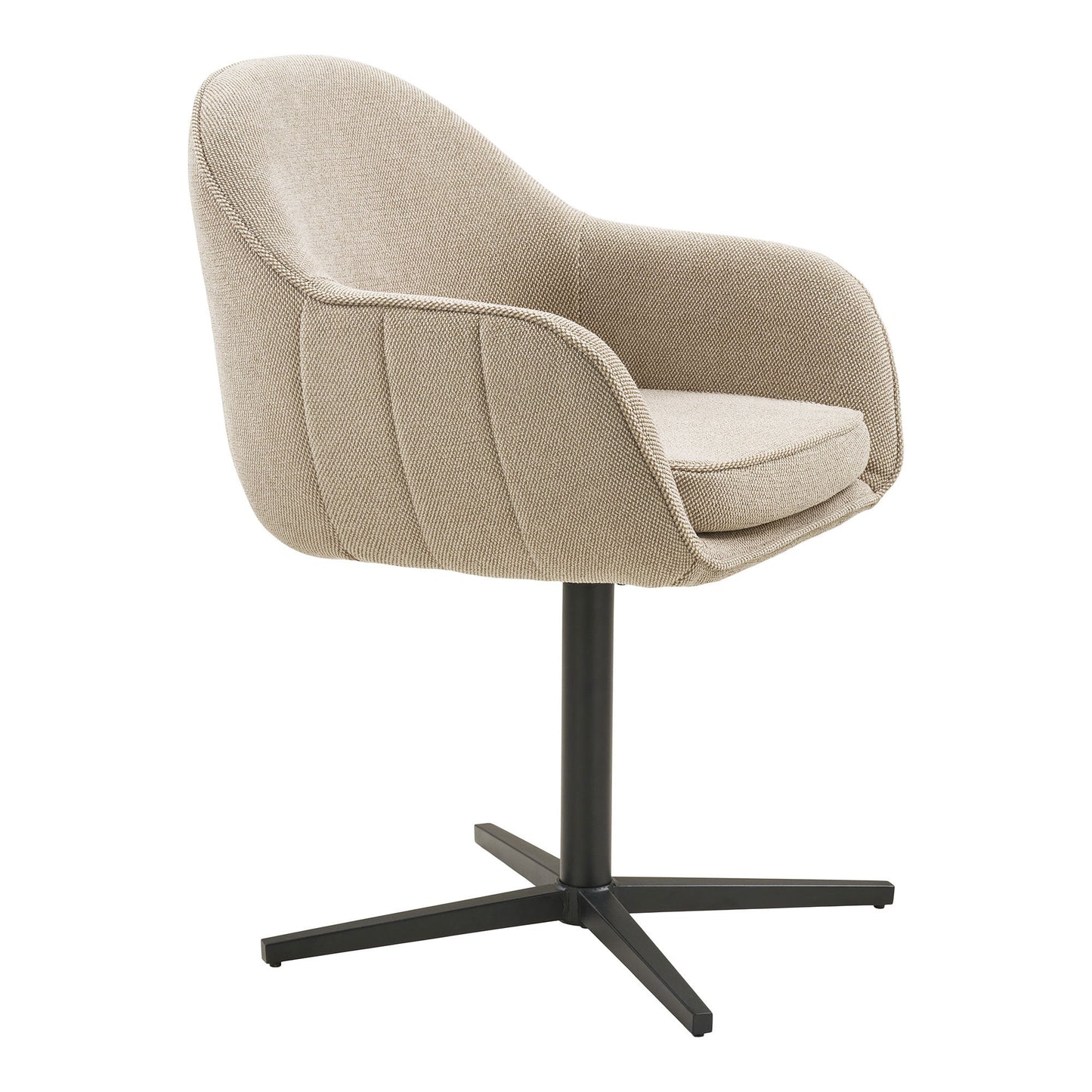 Scaun de dining rotativ, gri deschis, picioare negre