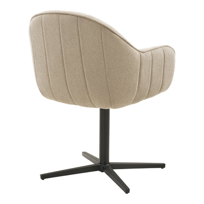 Scaun de dining rotativ, gri deschis, picioare negre