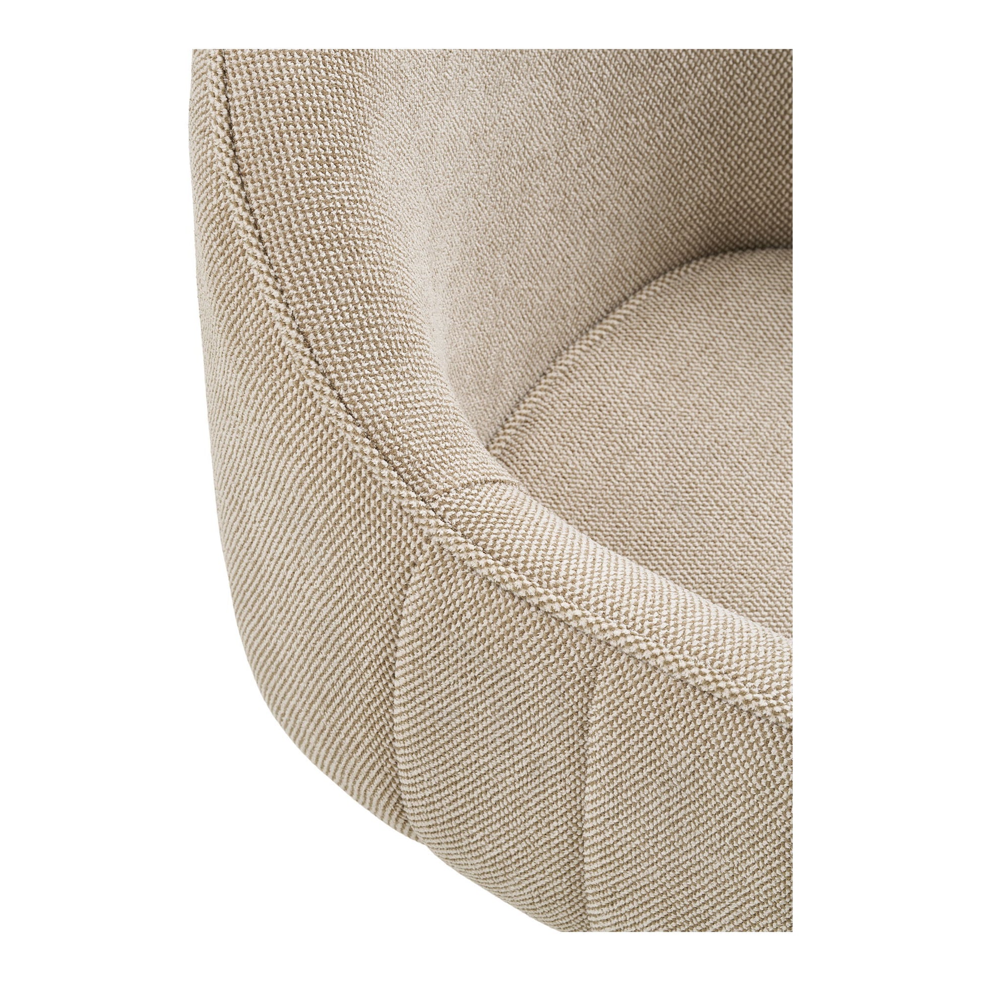 Scaun de dining rotativ, gri deschis, picioare negre, detaliu sezut