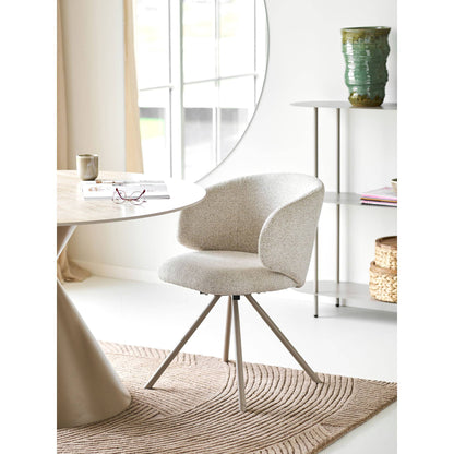  Scaun de dining rotativ, nisipiu, picioare nisipii, in living bej