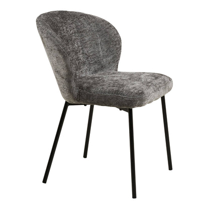 Scaun de dining gri, picioare negre