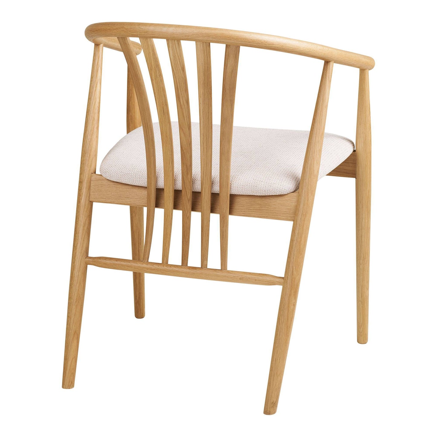 Scaun de dining din lemn de stejar cu sezut textil, natur/nisipiu