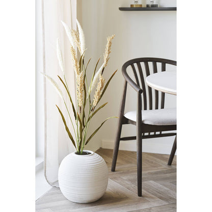 Scaun de dining lemn de stejar cu sezut textil, smoked/nisipiu