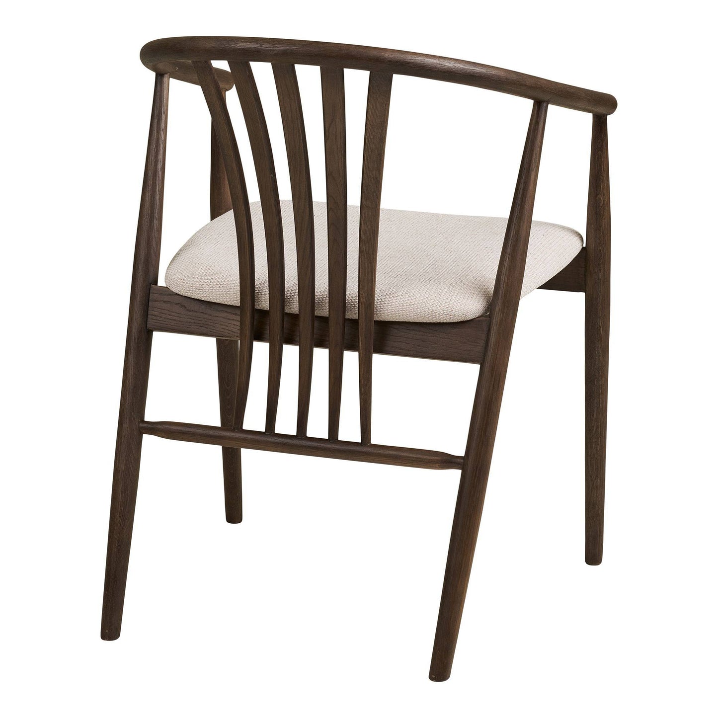 Scaun de dining lemn de stejar cu sezut textil, smoked/nisipiu