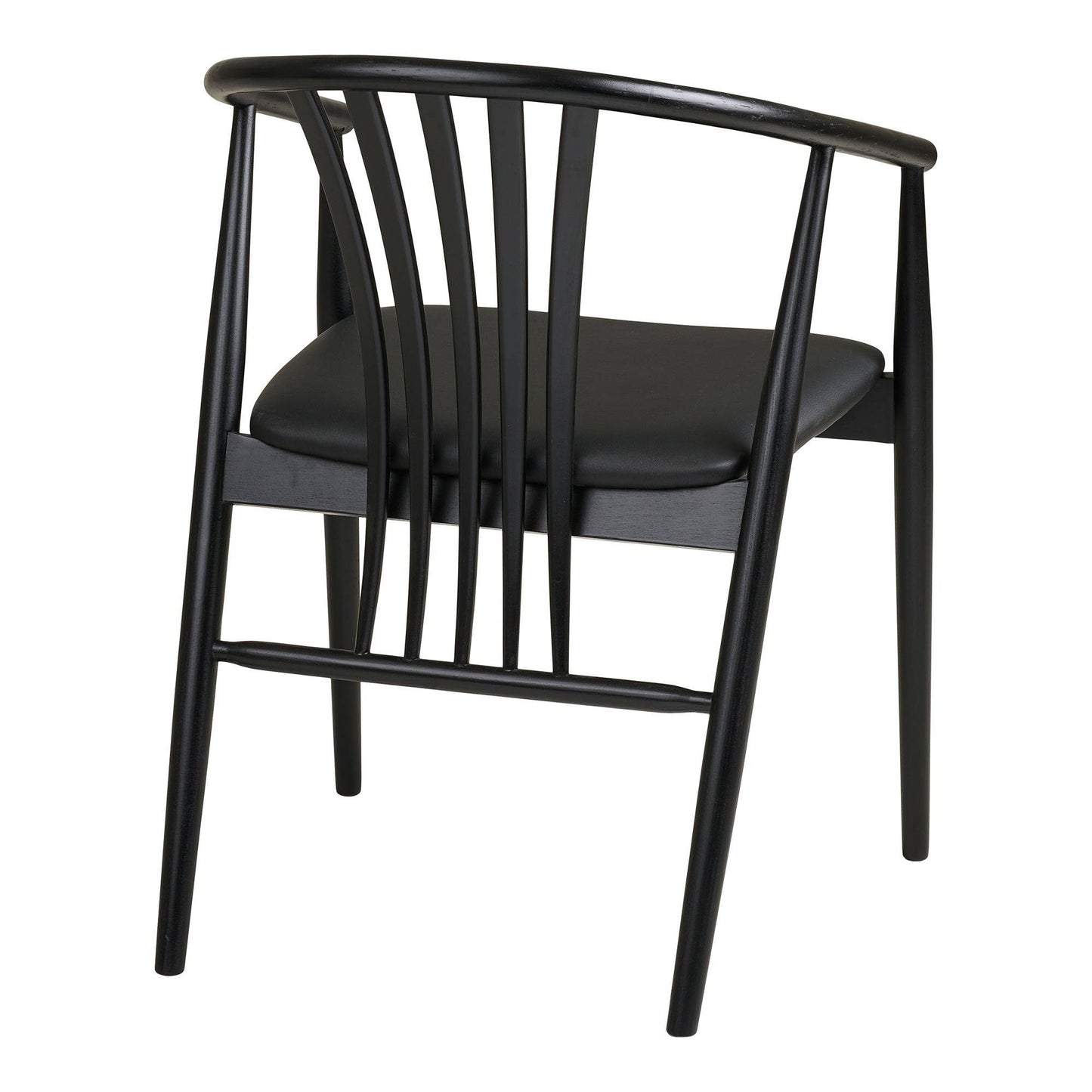  Scaun de dining din lemn de fag cu sezut din piele PU, negru
