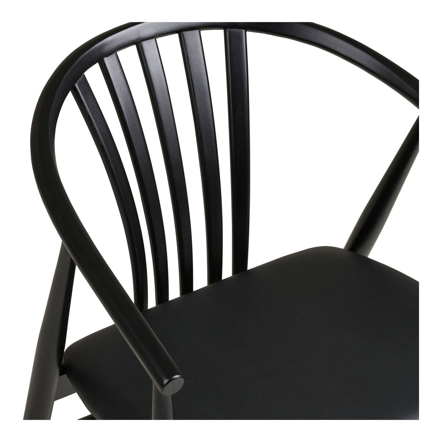  Scaun de dining din lemn de fag cu sezut din piele PU, negru, detaliu