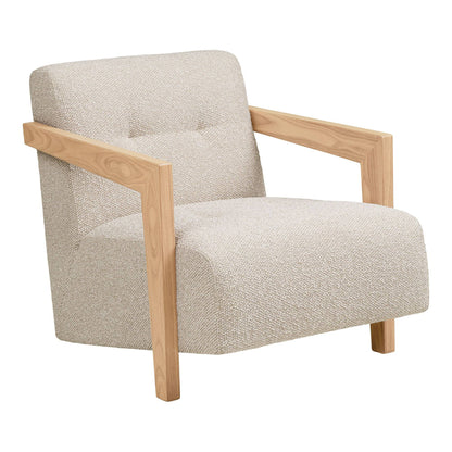 Fotoliu cu cotiere, din stejar bej