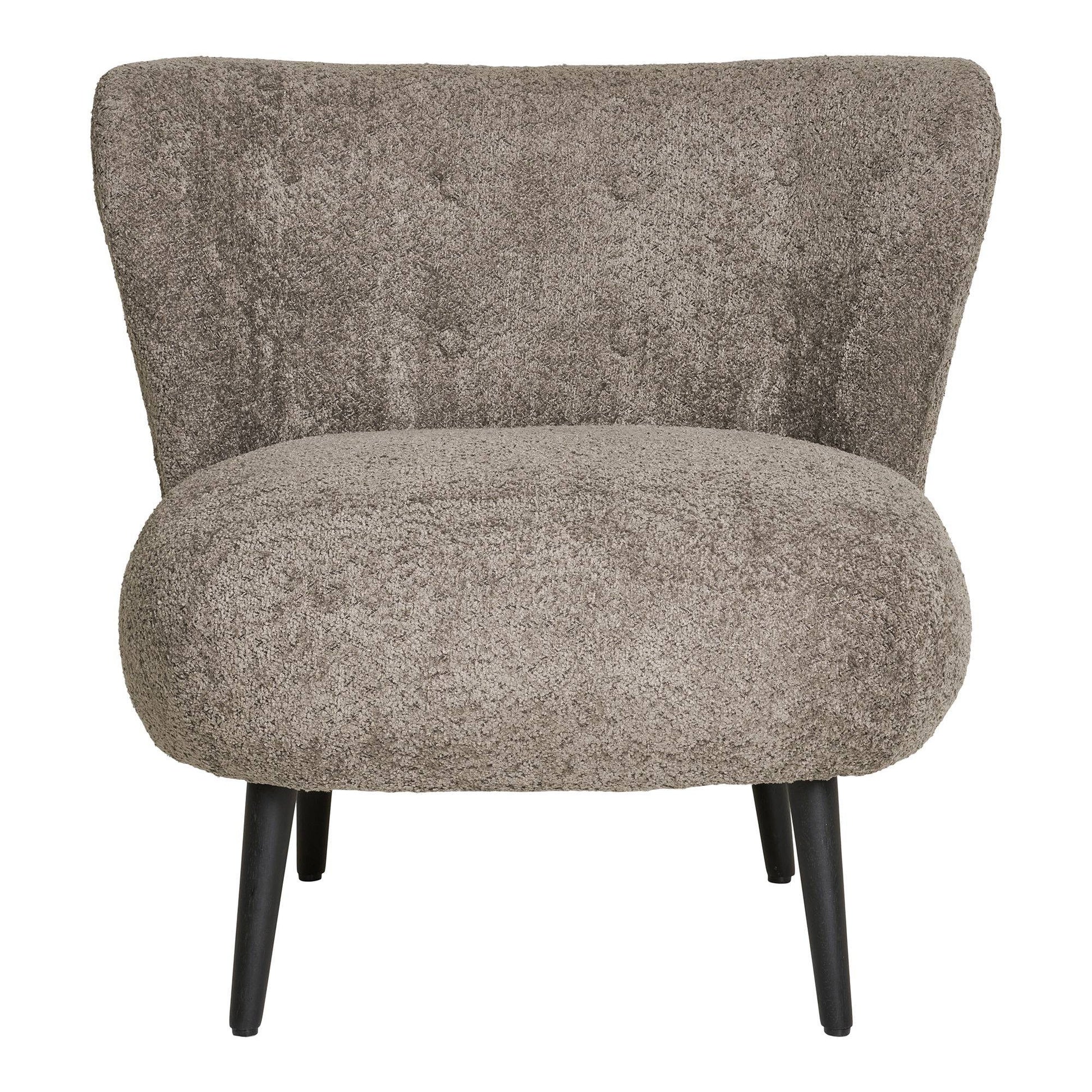 Fotoliu din material bouclé, maro/negru
