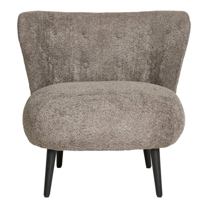Fotoliu din material bouclé, maro/negru