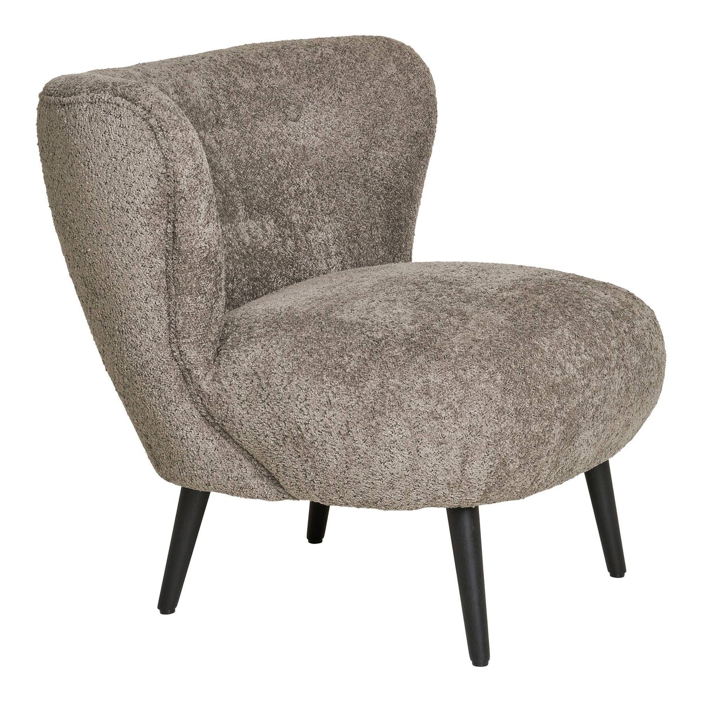 Fotoliu din material bouclé, maro/negru