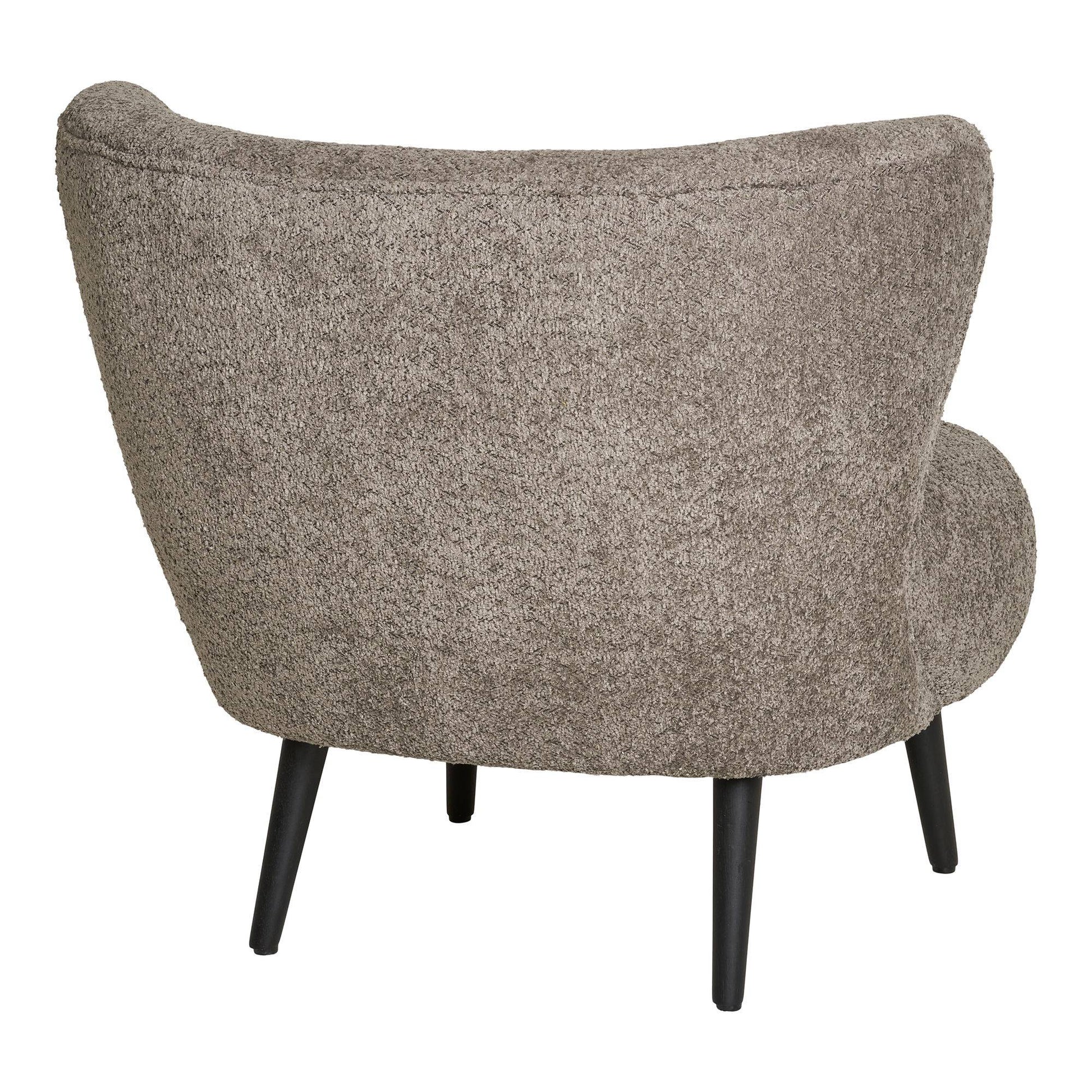 Fotoliu din material bouclé, maro/negru