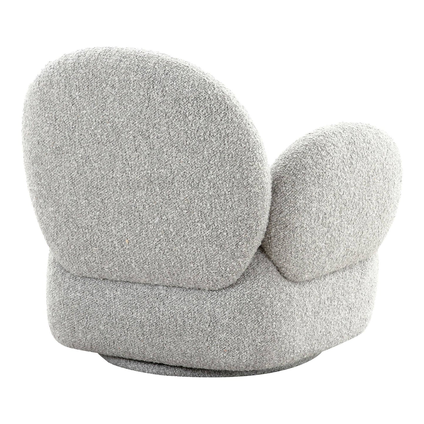 Fotoliu rotativ, bouclé, gri deschis