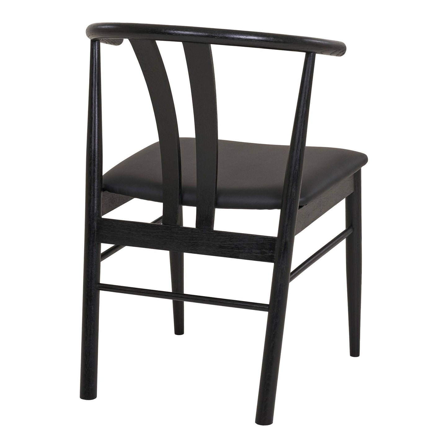 Scaun de dining din lemn de fag cu sezut din piele PU, negru