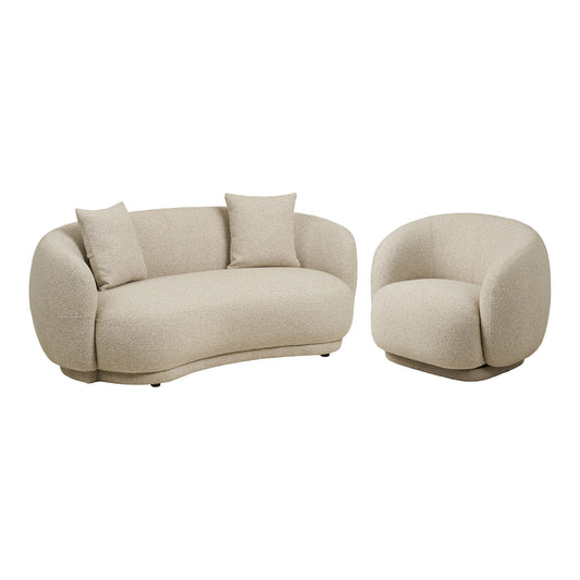 Set, canapea cu 2.5 locuri si fotoliu, nisipiu