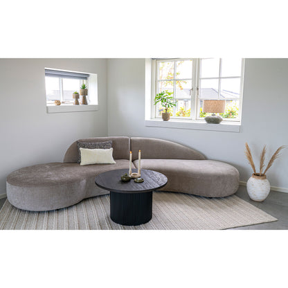 Canapea cu 2 perne, chenille, natur, in living