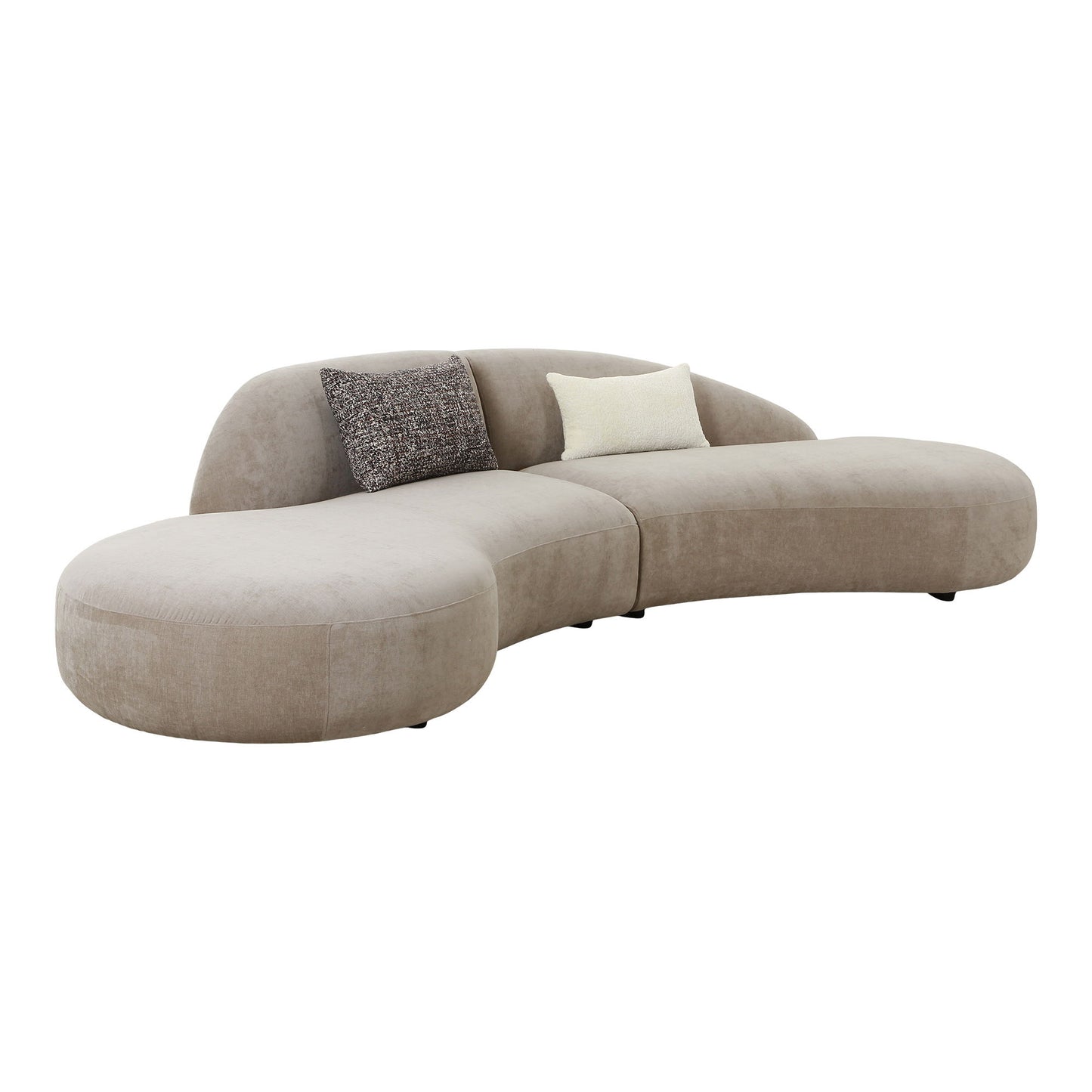 Canapea cu 2 perne, chenille, natur