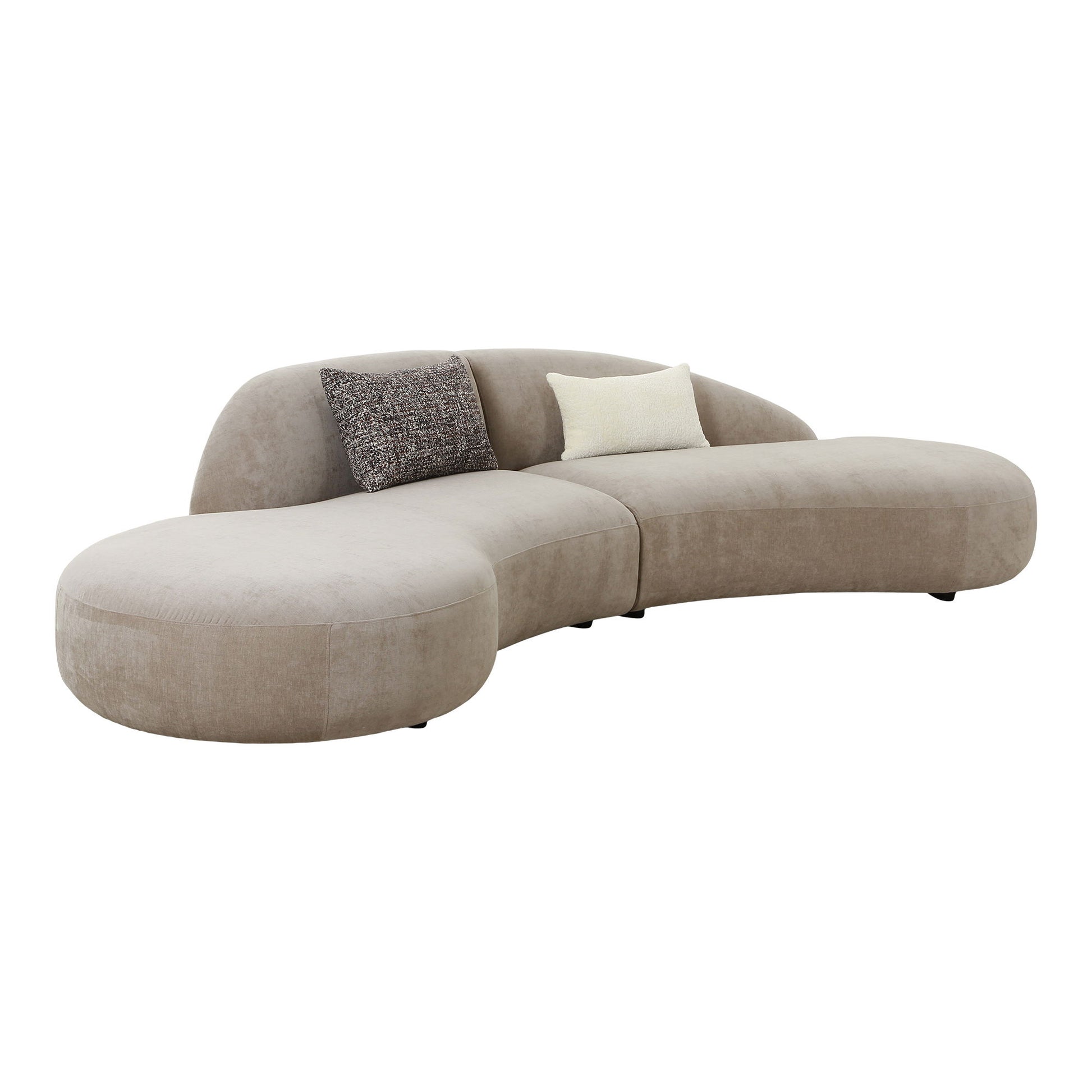 Canapea cu 2 perne, chenille, natur