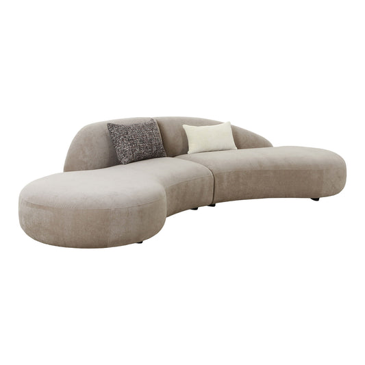Canapea cu 2 perne, chenille, natur