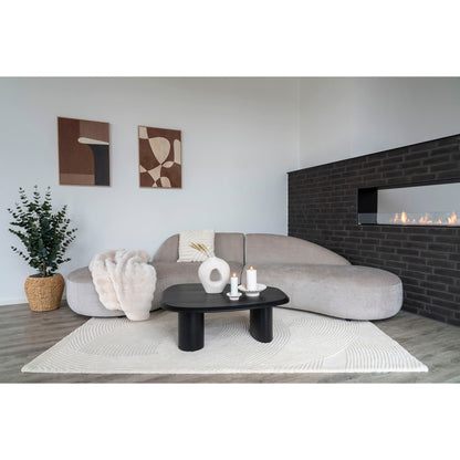 Canapea cu 2 perne, chenille, natur, in living