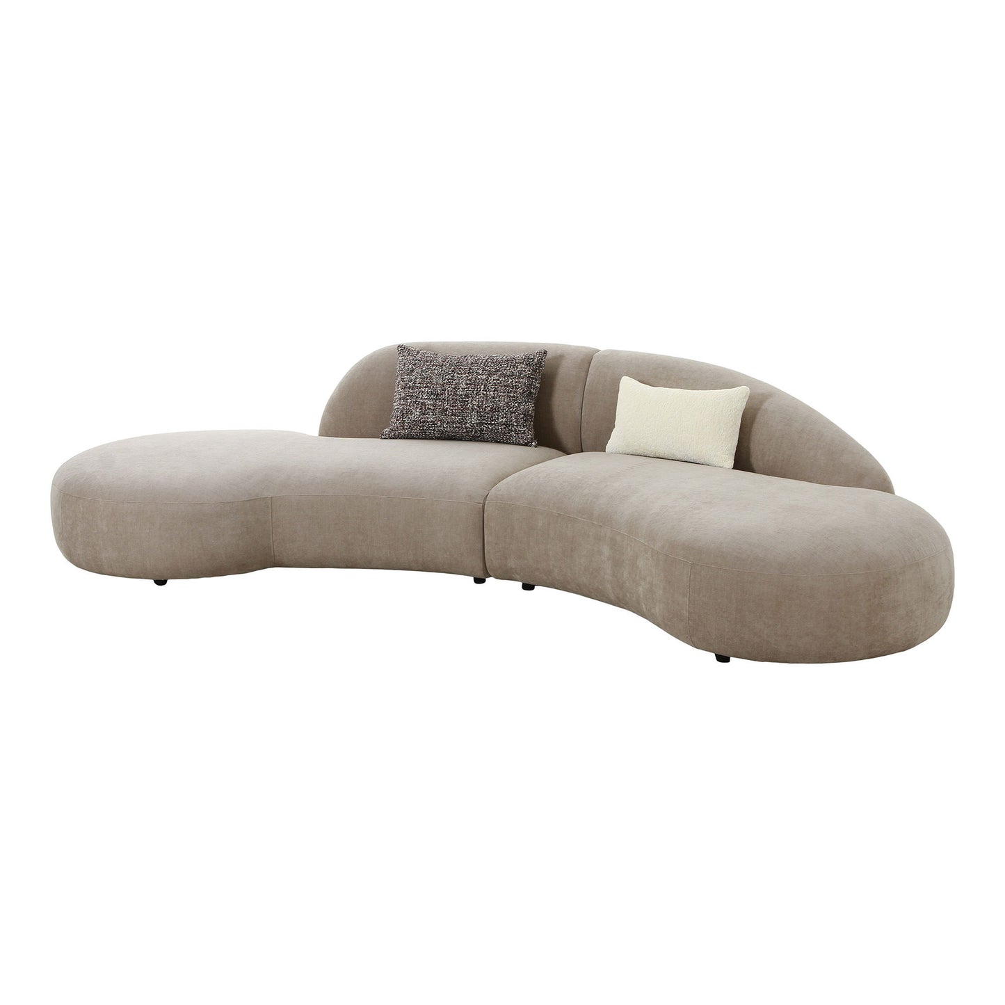Canapea cu 2 perne, chenille, natur
