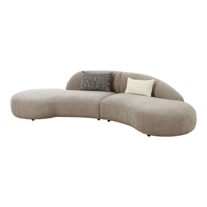 Canapea cu 2 perne, chenille, natur