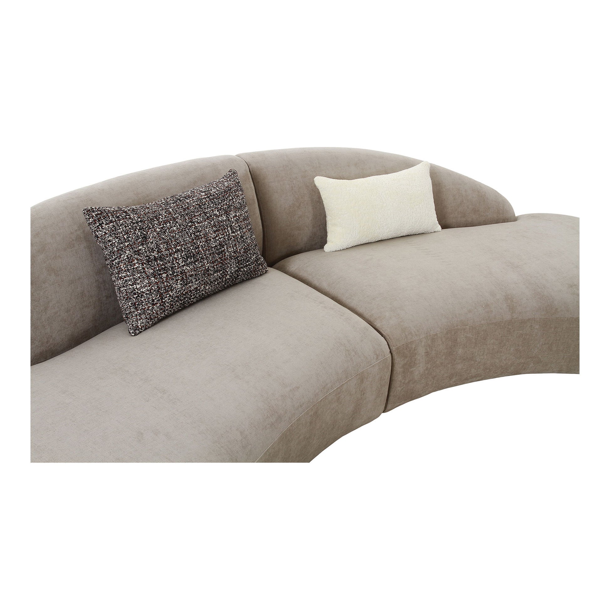 Canapea cu 2 perne, chenille, natur, detaliu