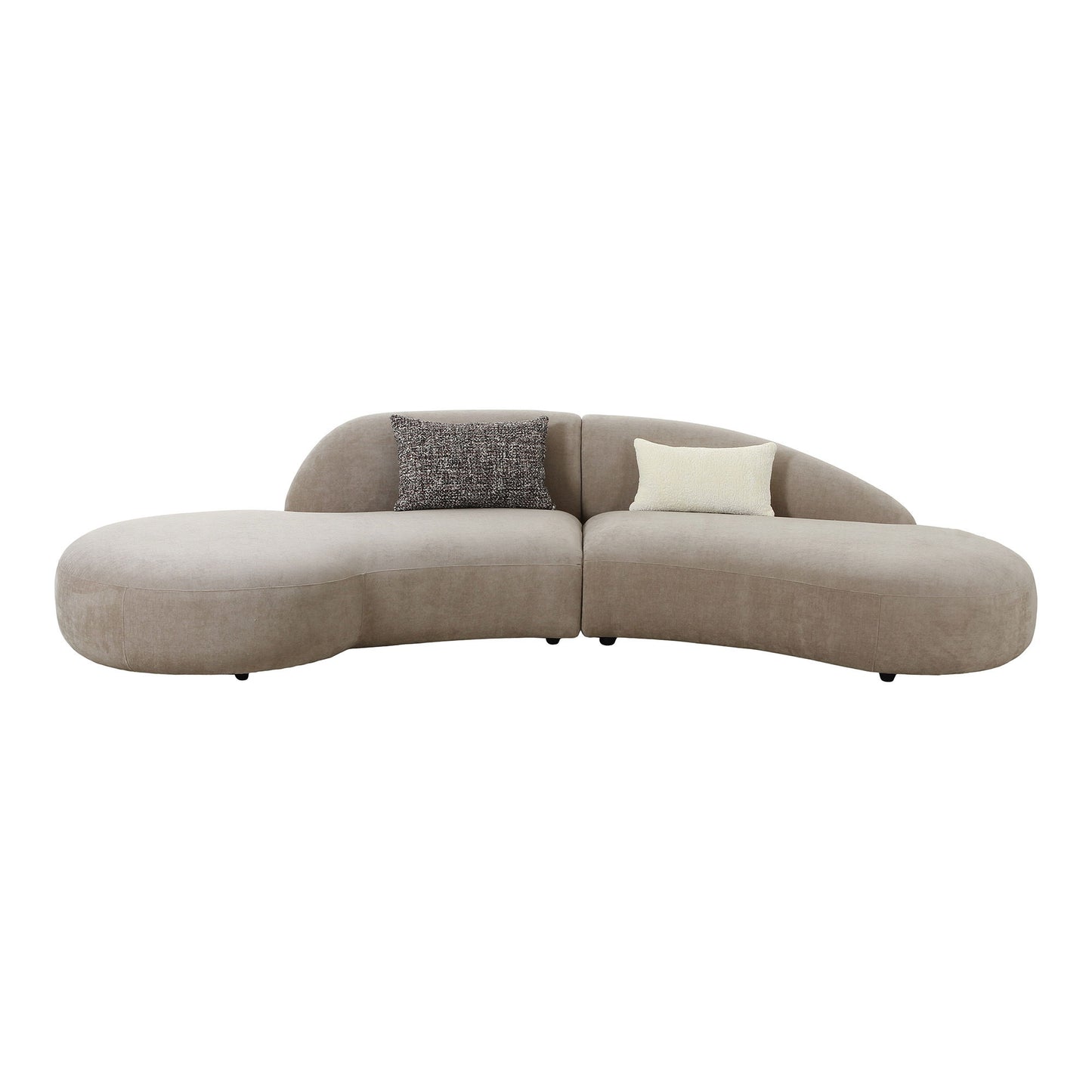 Canapea cu 2 perne, chenille, natur