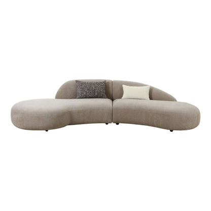 Canapea cu 2 perne, chenille, natur