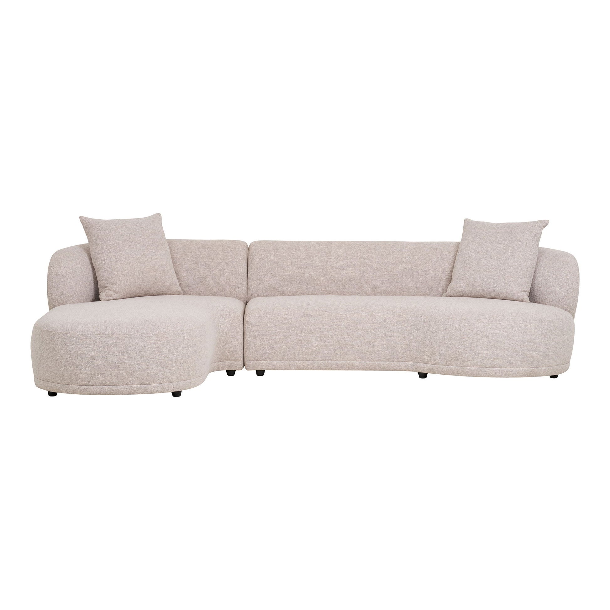 Canapea lounge cu 2 perne, orientare stanga, natur