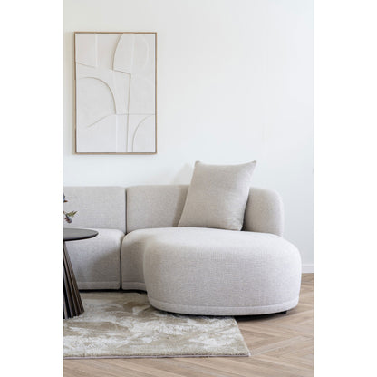 Canapea lounge cu 2 perne, orientare dreapta, natur