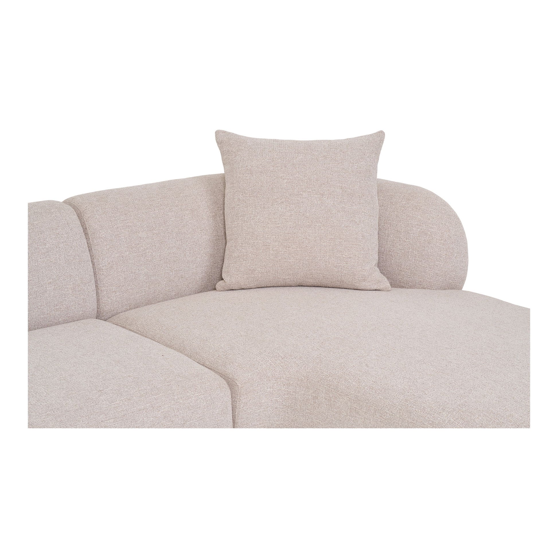 Canapea lounge cu 2 perne, orientare dreapta, natur
