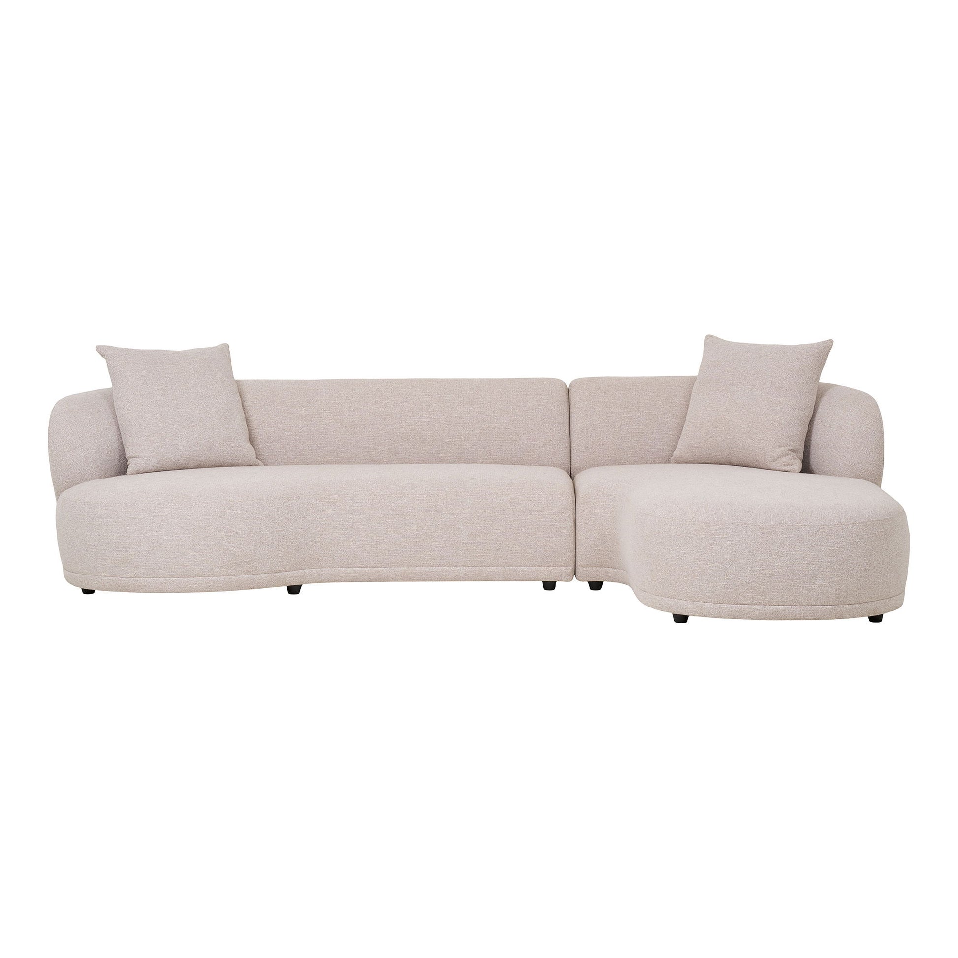 Canapea lounge cu 2 perne, orientare dreapta, natur