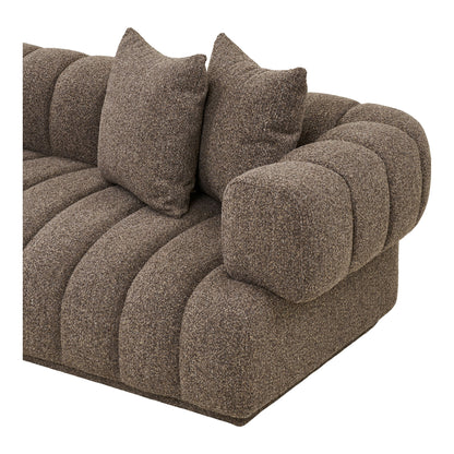 Canapea lounge cu 3 perne, orientare stanga, maro, detaliu