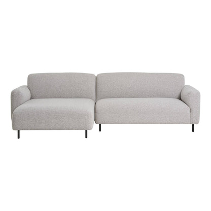 Canapea lounge, orientare stanga, bouclé, gri deschis