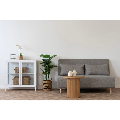 Canapea extensibila, 2 locuri, gri, picioare natur