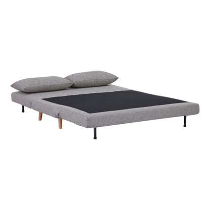 Canapea extensibila, 2 locuri, gri, picioare natur