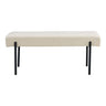 Banca Swindon din bouclé alb, cu picioare negre 100x36x42,5 cm