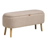 Banca Harlow cu spatiu depozitare, din bouclé bej 95x37x45 cm