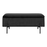 Banca Watford cu spatiu depozitare, din catifea neagra 95x36,5x43 cm