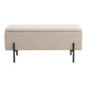 Banca Watford cu spatiu depozitare, din material bouclé bej 95x36,5x43 cm,