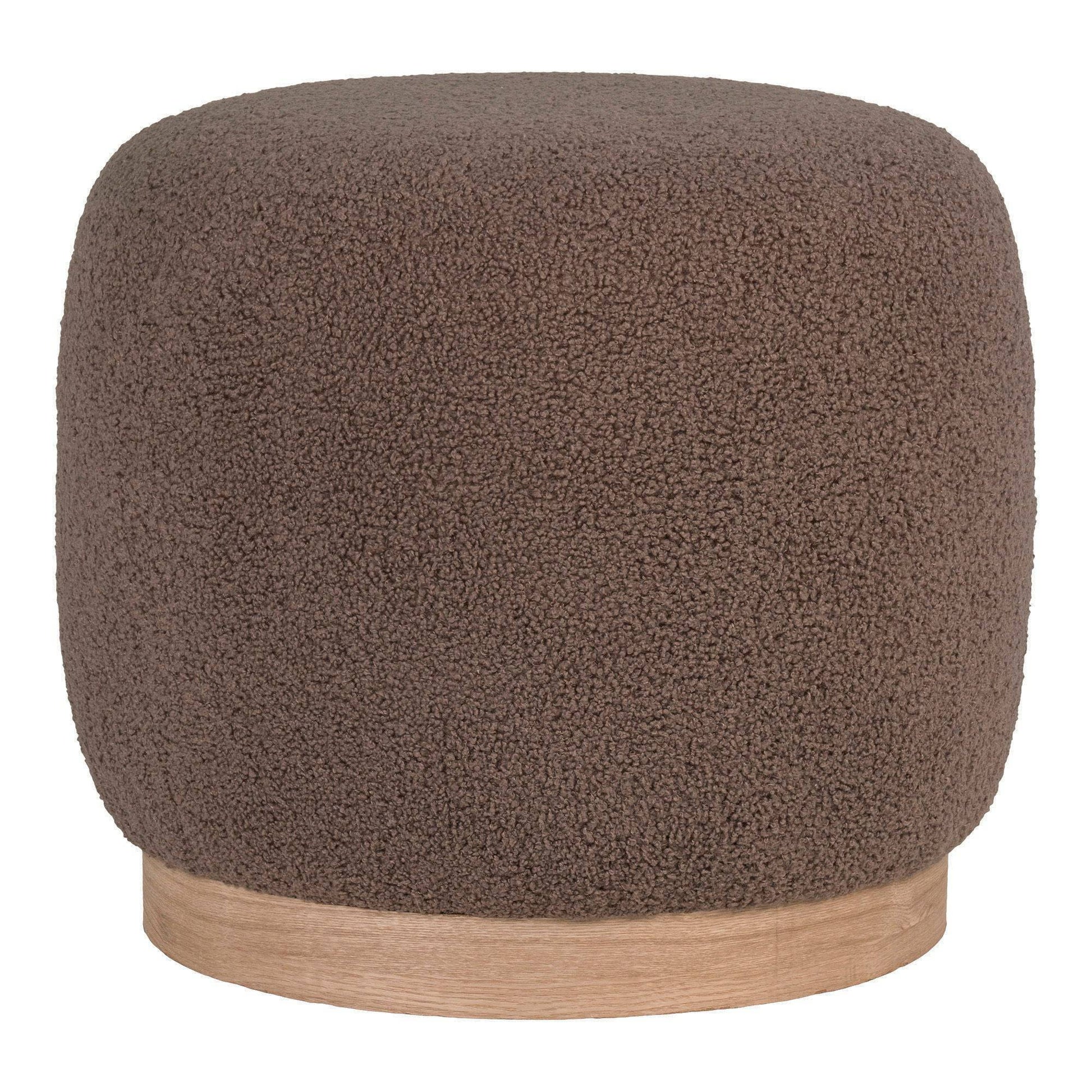 taburet cu tapiterie teddy, maro