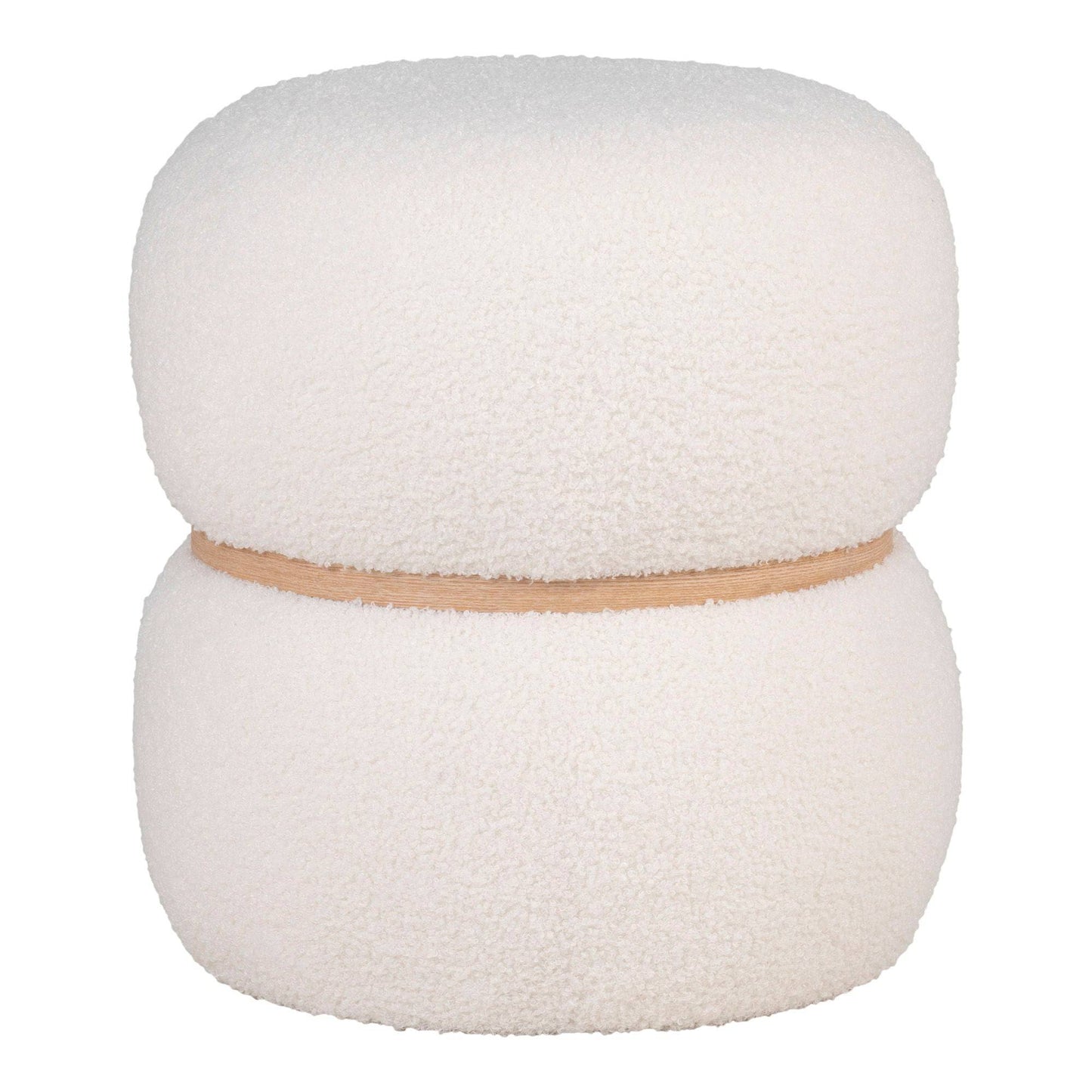 taburet cu tapiterie teddy, alb